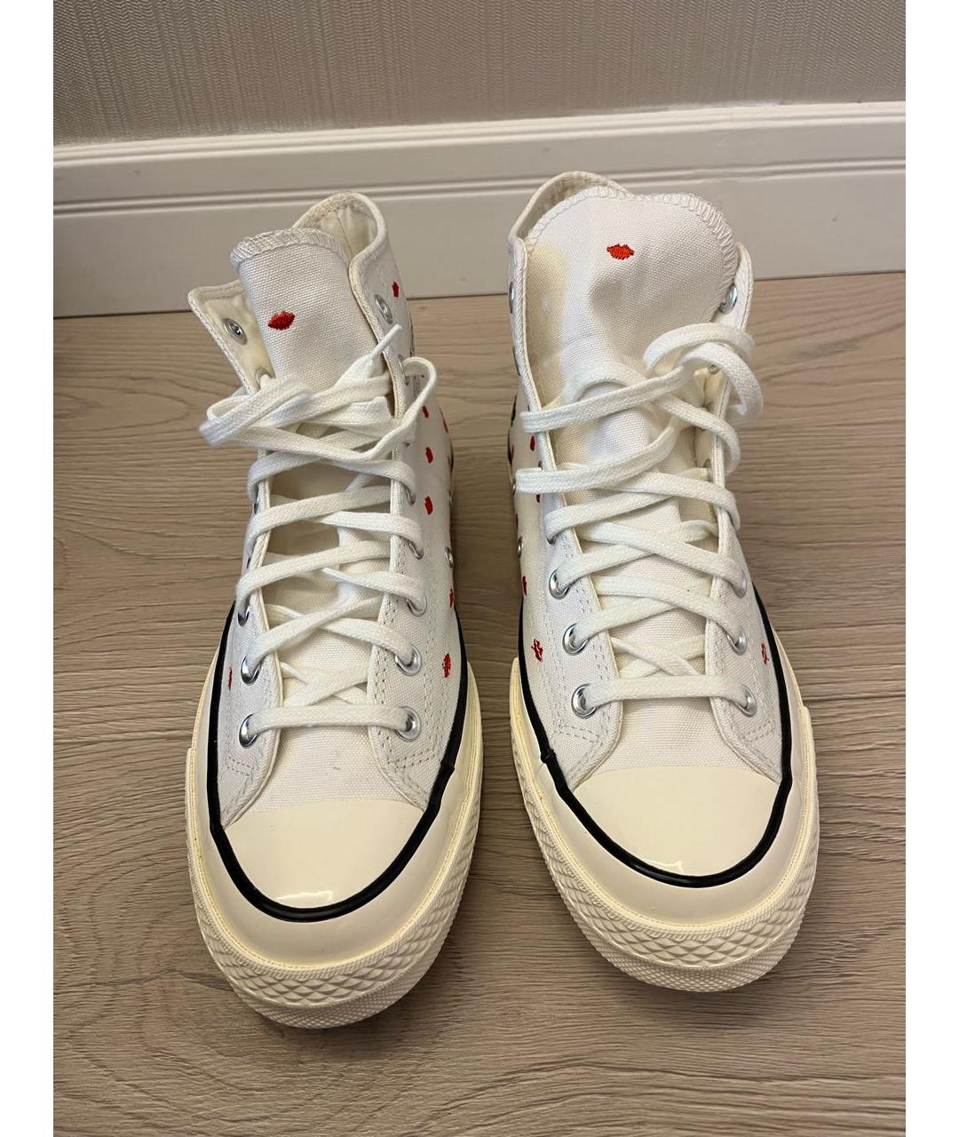 CONVERSE Белые текстильные высокие кроссовки / кеды, фото 3