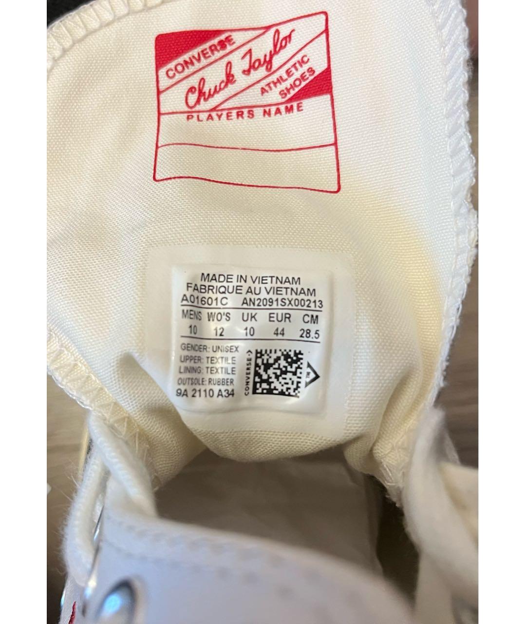 CONVERSE Белые текстильные высокие кроссовки / кеды, фото 5