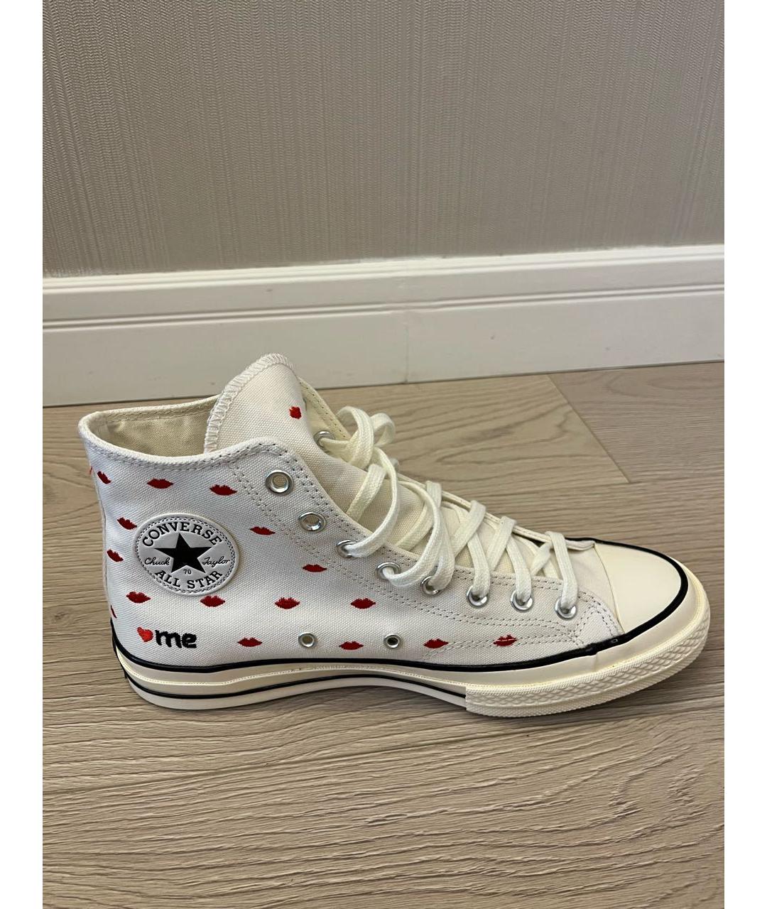 CONVERSE Белые текстильные высокие кроссовки / кеды, фото 6