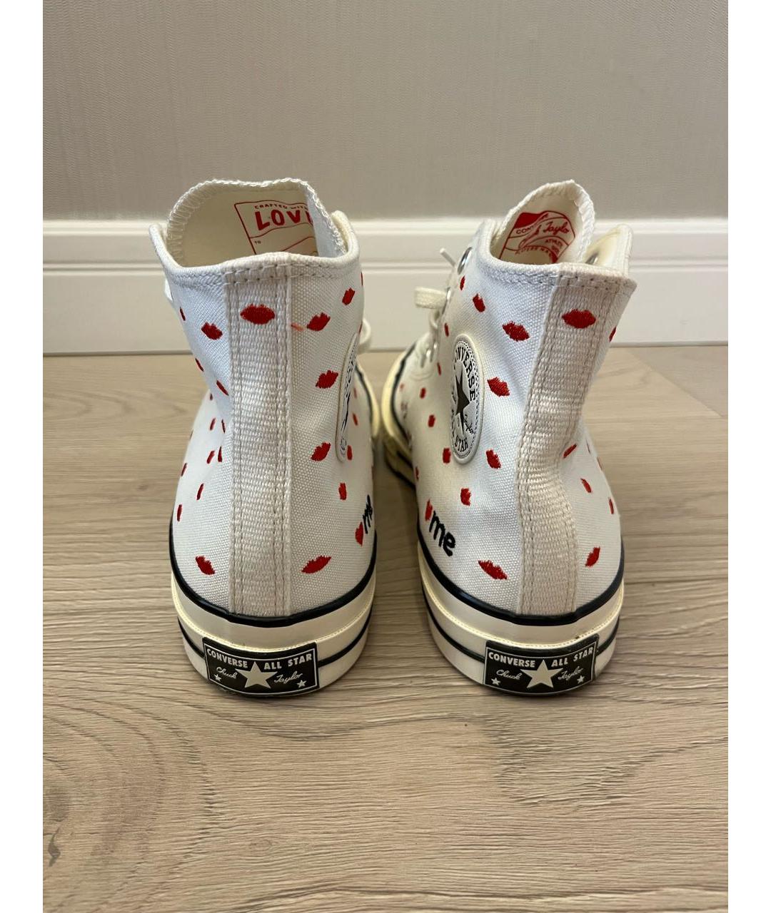 CONVERSE Белые текстильные высокие кроссовки / кеды, фото 4