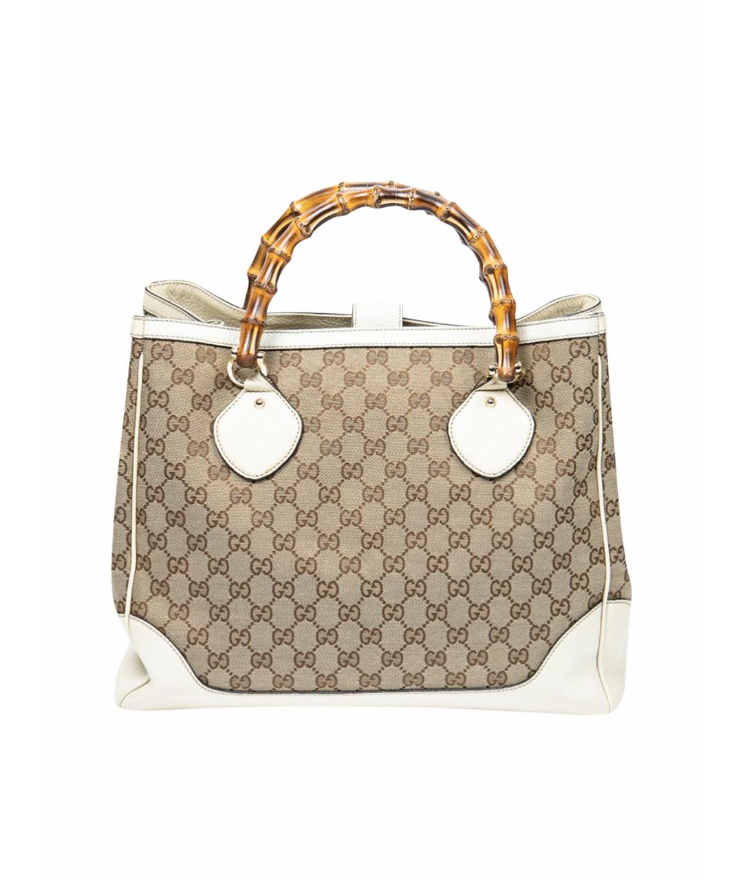 GUCCI Бежевая кожаная сумка с короткими ручками, фото 1