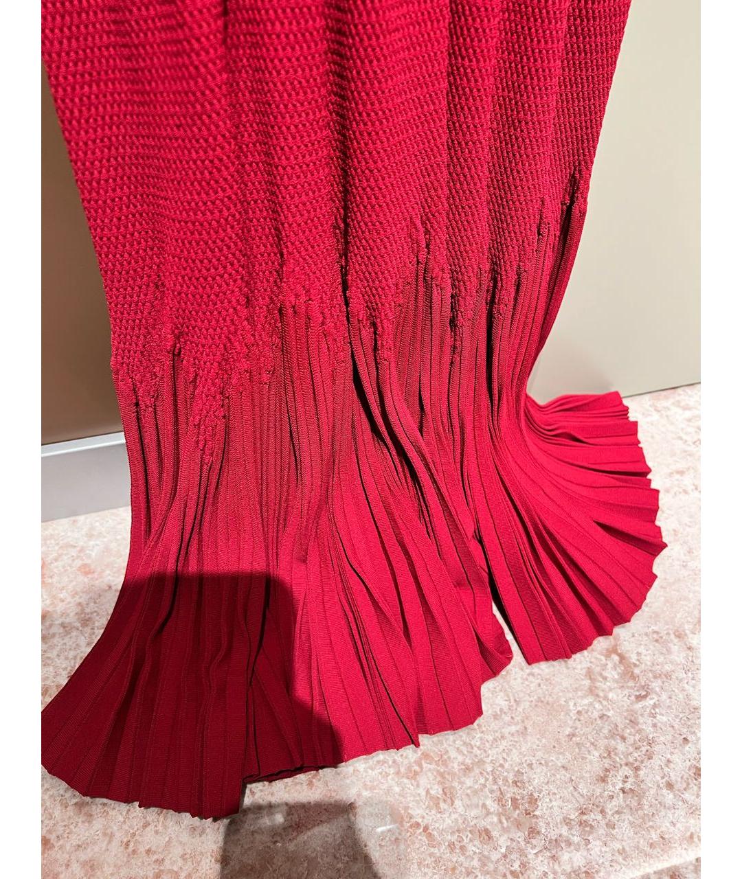 ALAIA Красное вискозное коктейльное платье, фото 4