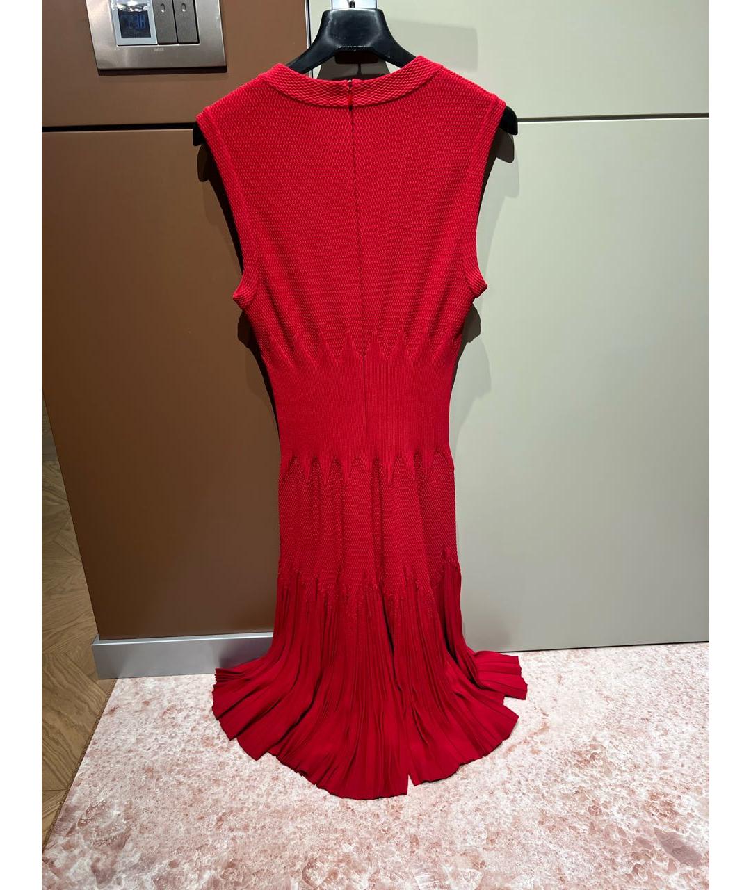 ALAIA Красное вискозное коктейльное платье, фото 2