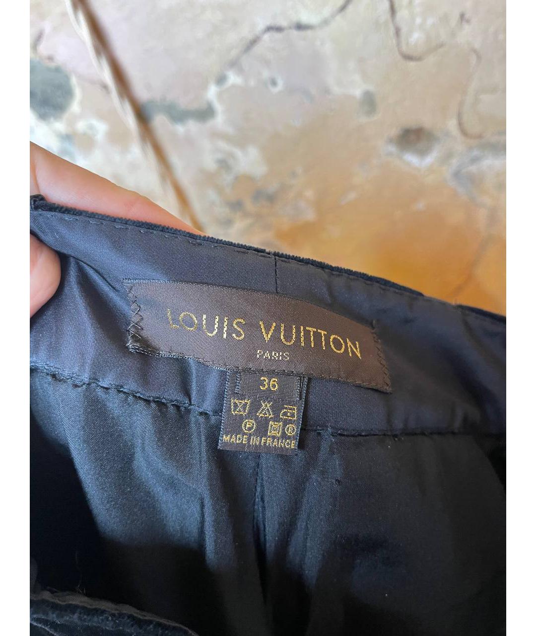 LOUIS VUITTON Черные бархатные бриджи, фото 3