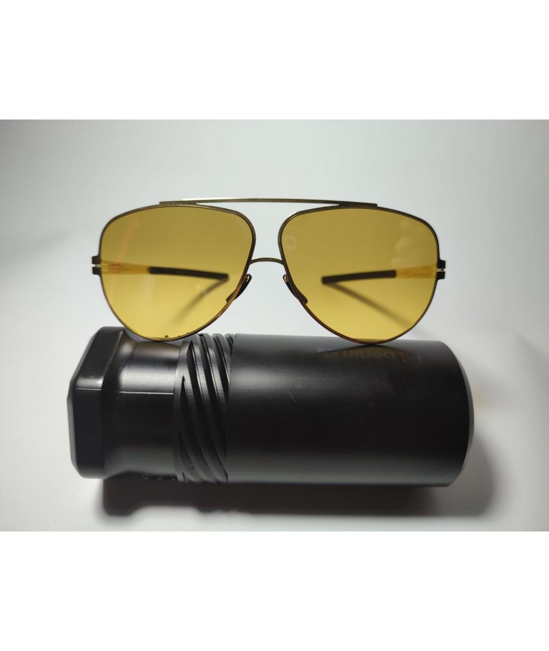 ICBERLIN Золотые металлические солнцезащитные очки, фото 7