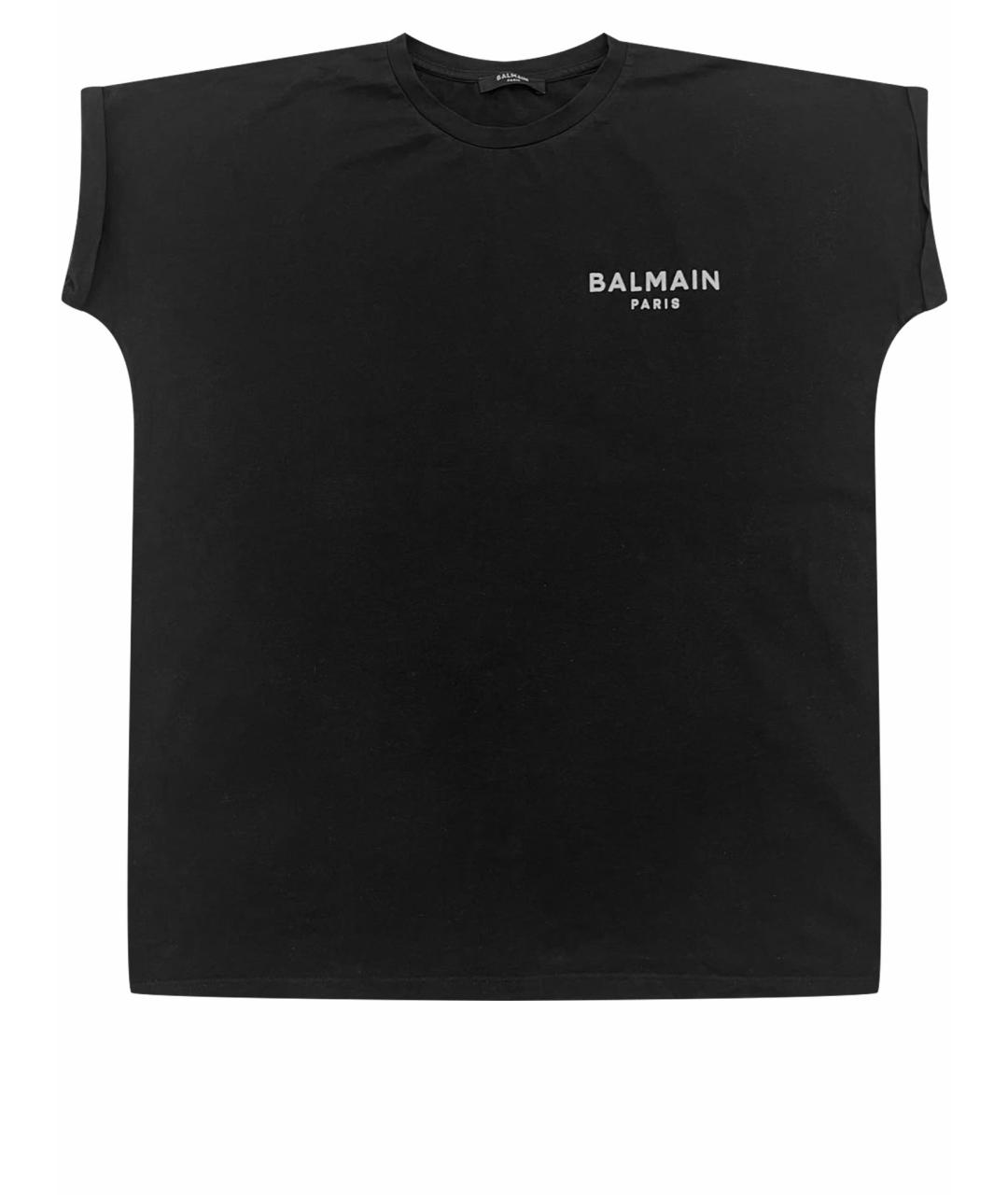 BALMAIN Черная хлопковая футболка, фото 1