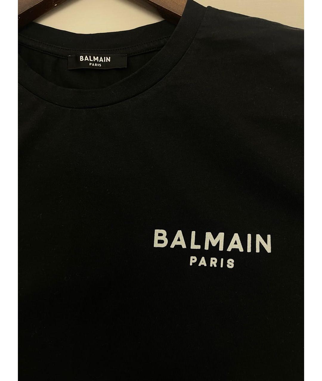 BALMAIN Черная хлопковая футболка, фото 3