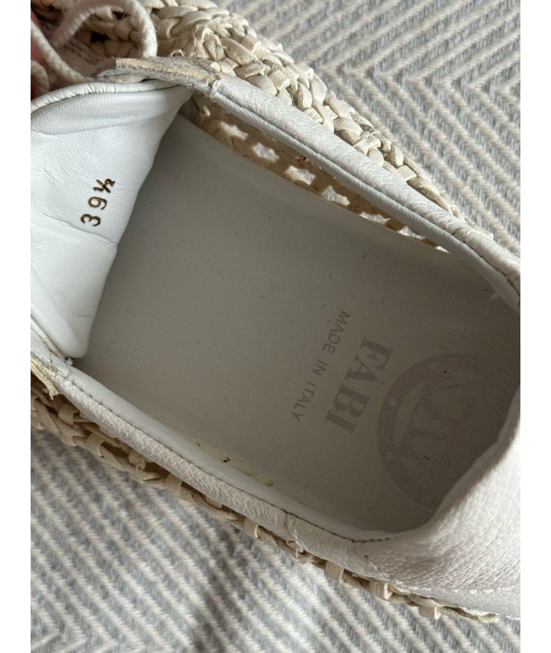 FABI Белые кожаные кроссовки, фото 6