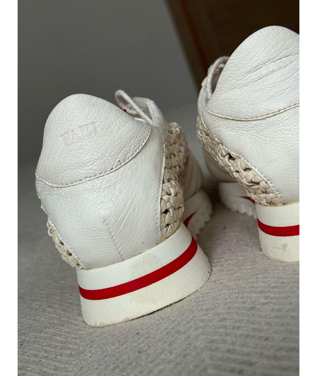 FABI Белые кожаные кроссовки, фото 7