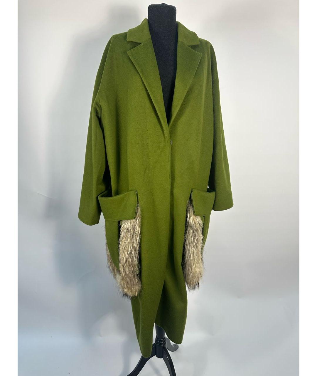 RUBAN Зеленые шерстяное пальто, фото 7