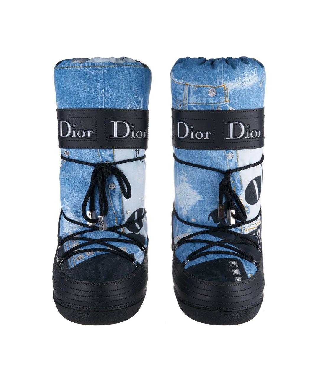 CHRISTIAN DIOR PRE-OWNED Темно-синие синтетические ботинки, фото 2