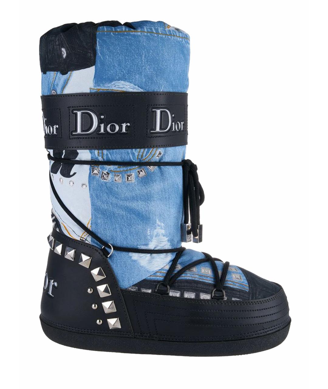 CHRISTIAN DIOR PRE-OWNED Темно-синие синтетические ботинки, фото 1