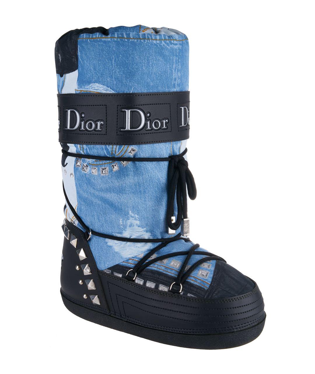 CHRISTIAN DIOR PRE-OWNED Темно-синие синтетические ботинки, фото 3