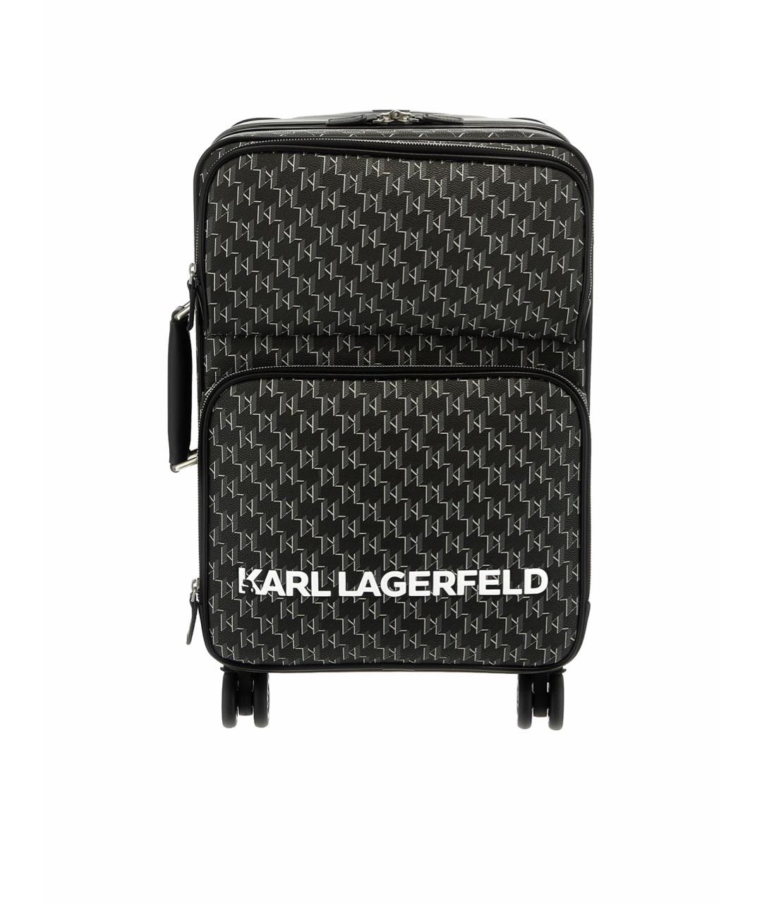 KARL LAGERFELD Черный кожаный чемодан, фото 1