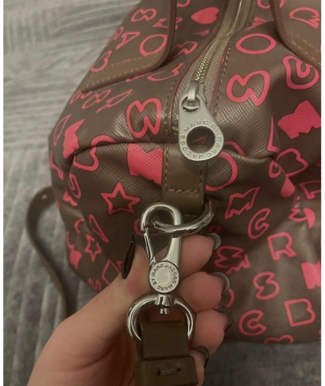 MARC BY MARC JACOBS Коричневая сумка с короткими ручками из искусственной кожи, фото 7