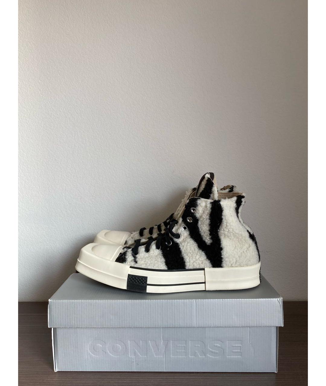 CONVERSE Белые бархатные высокие кроссовки / кеды, фото 3