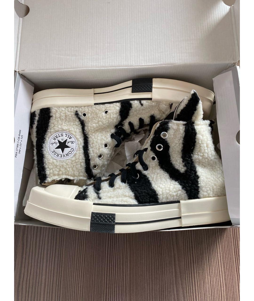CONVERSE Белые бархатные высокие кроссовки / кеды, фото 2