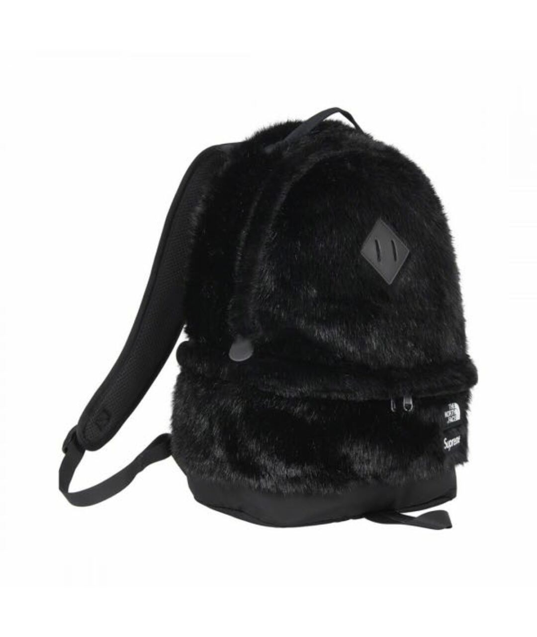 SUPREME Черный меховой рюкзак, фото 1