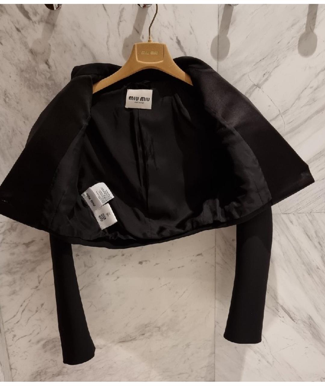 MIU MIU Черный шерстяной жакет/пиджак, фото 3