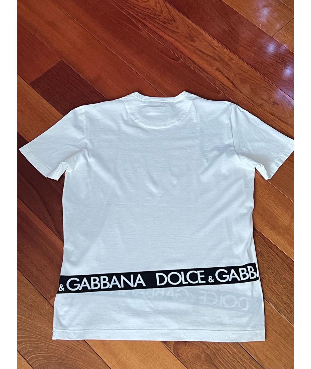 DOLCE&GABBANA Белая хлопковая футболка, фото 2