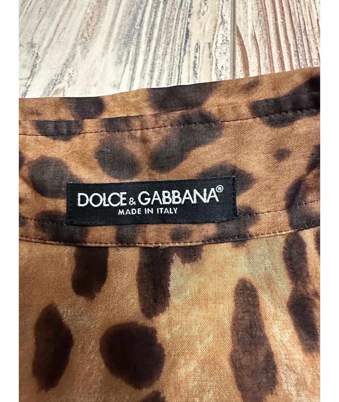 DOLCE&GABBANA Горчичная хлопковая рубашка, фото 3