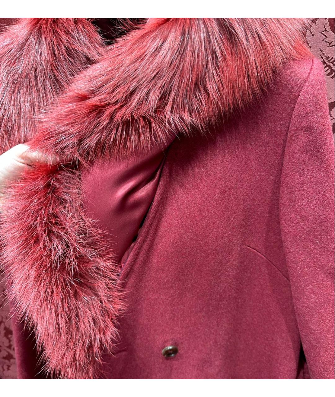 DOLCE&GABBANA Бордовое шерстяное пальто, фото 4
