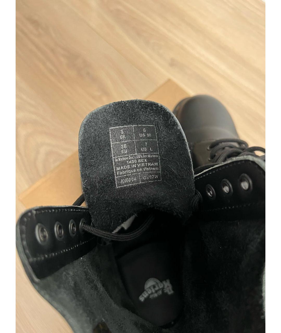 DR. MARTENS Черные кожаные ботинки, фото 5