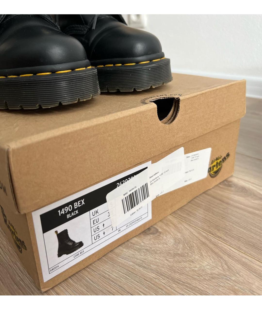 DR. MARTENS Черные кожаные ботинки, фото 7