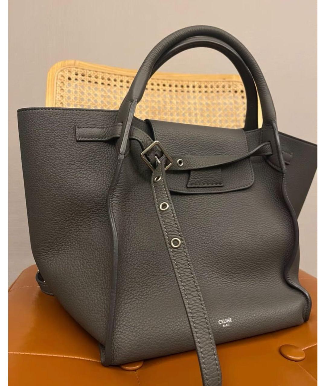 CELINE Серая кожаная сумка тоут, фото 2