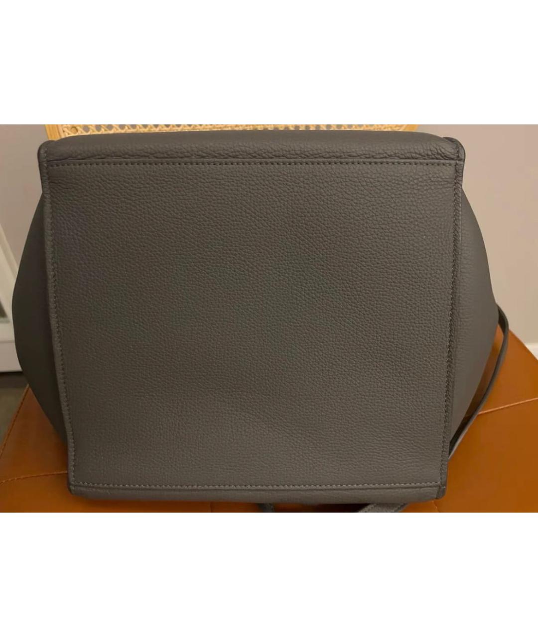 CELINE Серая кожаная сумка тоут, фото 5