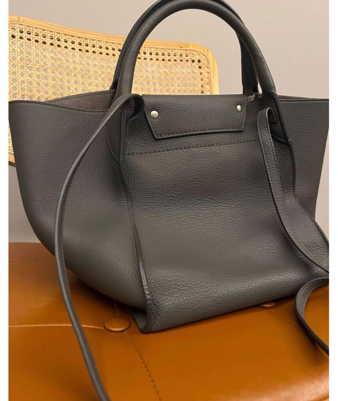 CELINE Серая кожаная сумка тоут, фото 3