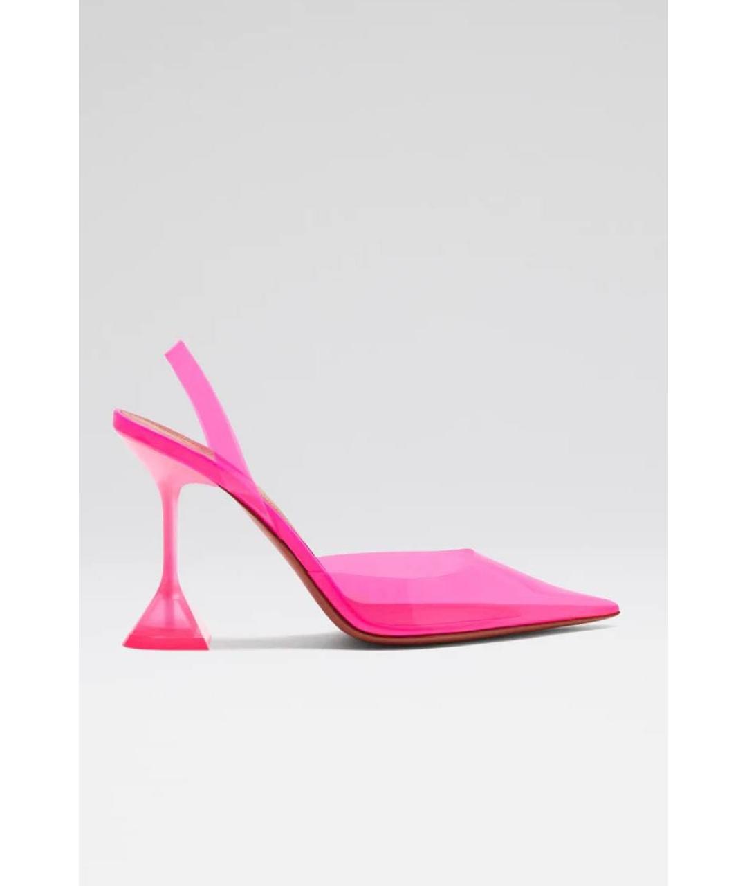 Amina Muaddi Розовые синтетические туфли, фото 8