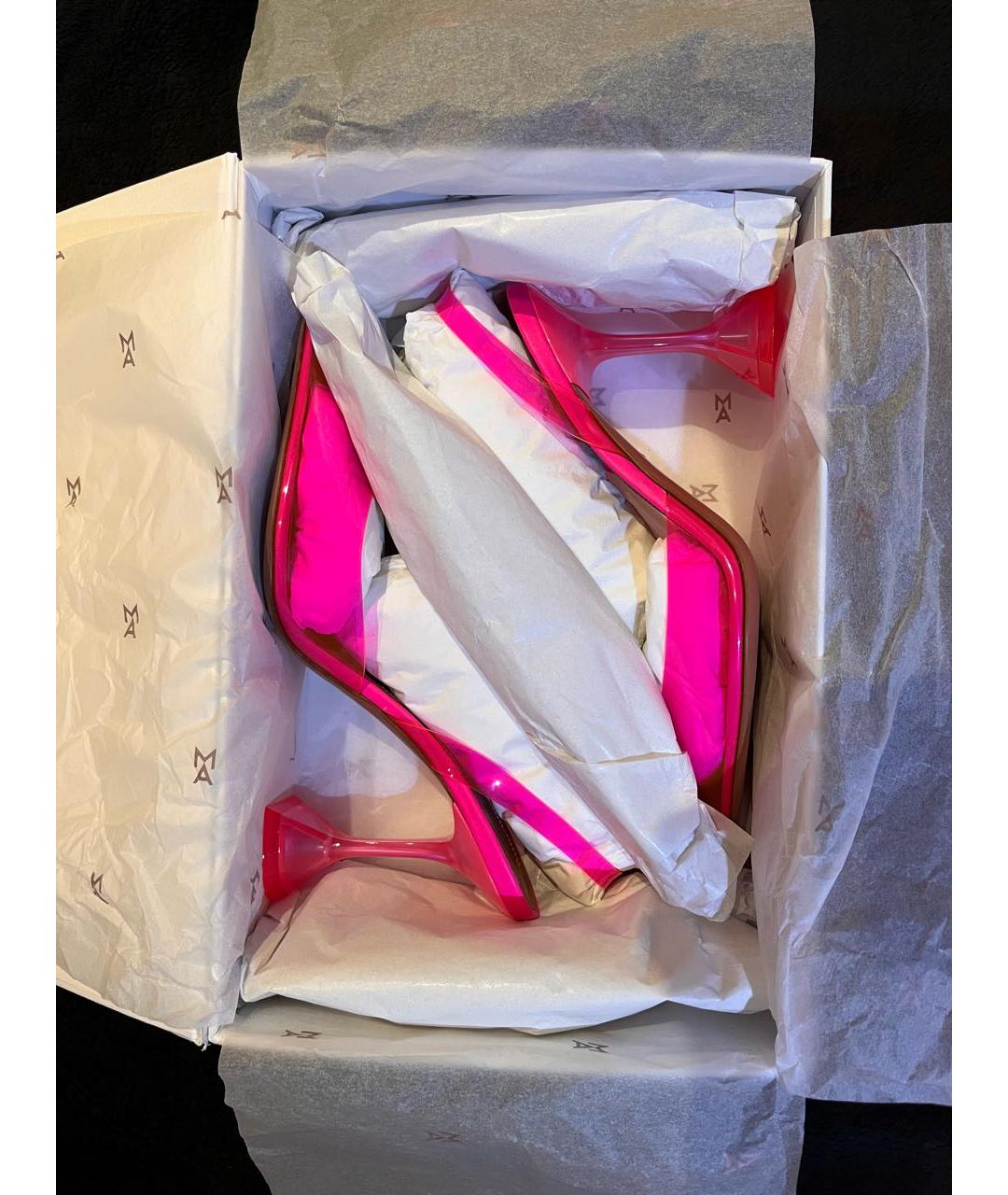 Amina Muaddi Розовые синтетические туфли, фото 5