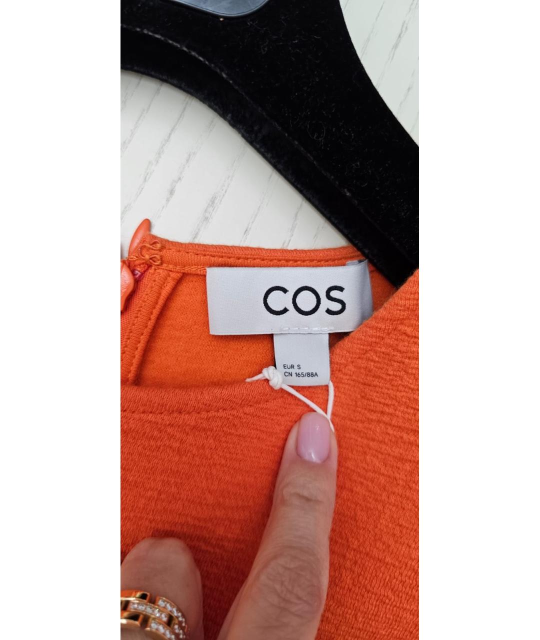COS Оранжевое шерстяное повседневное платье, фото 3