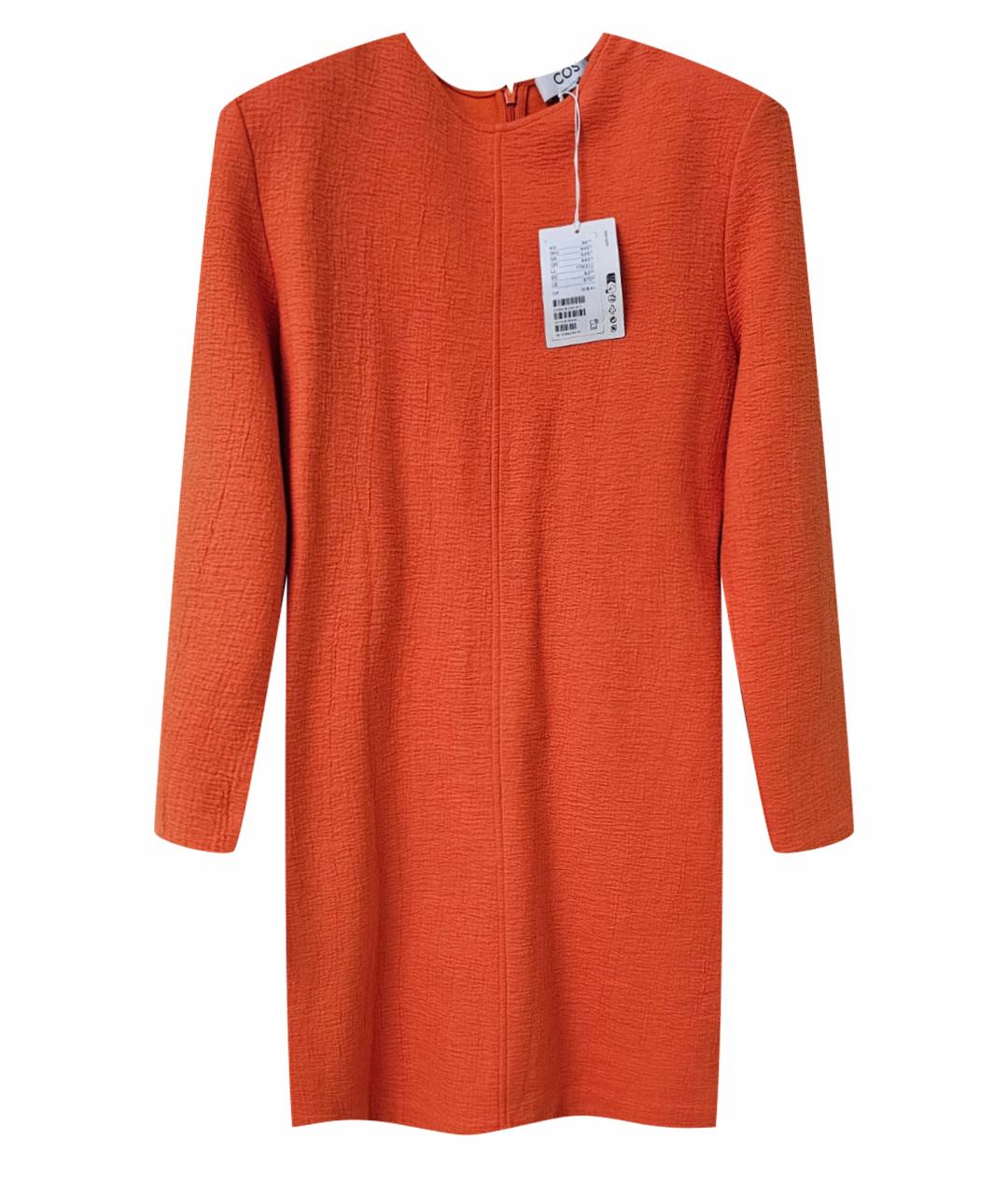COS Оранжевое шерстяное повседневное платье, фото 1