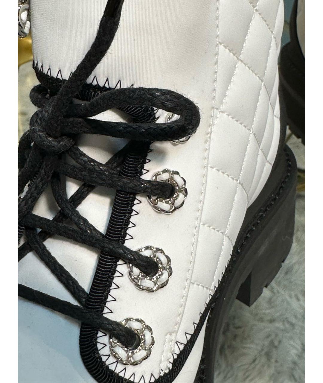 CHANEL Белые текстильные ботинки, фото 8