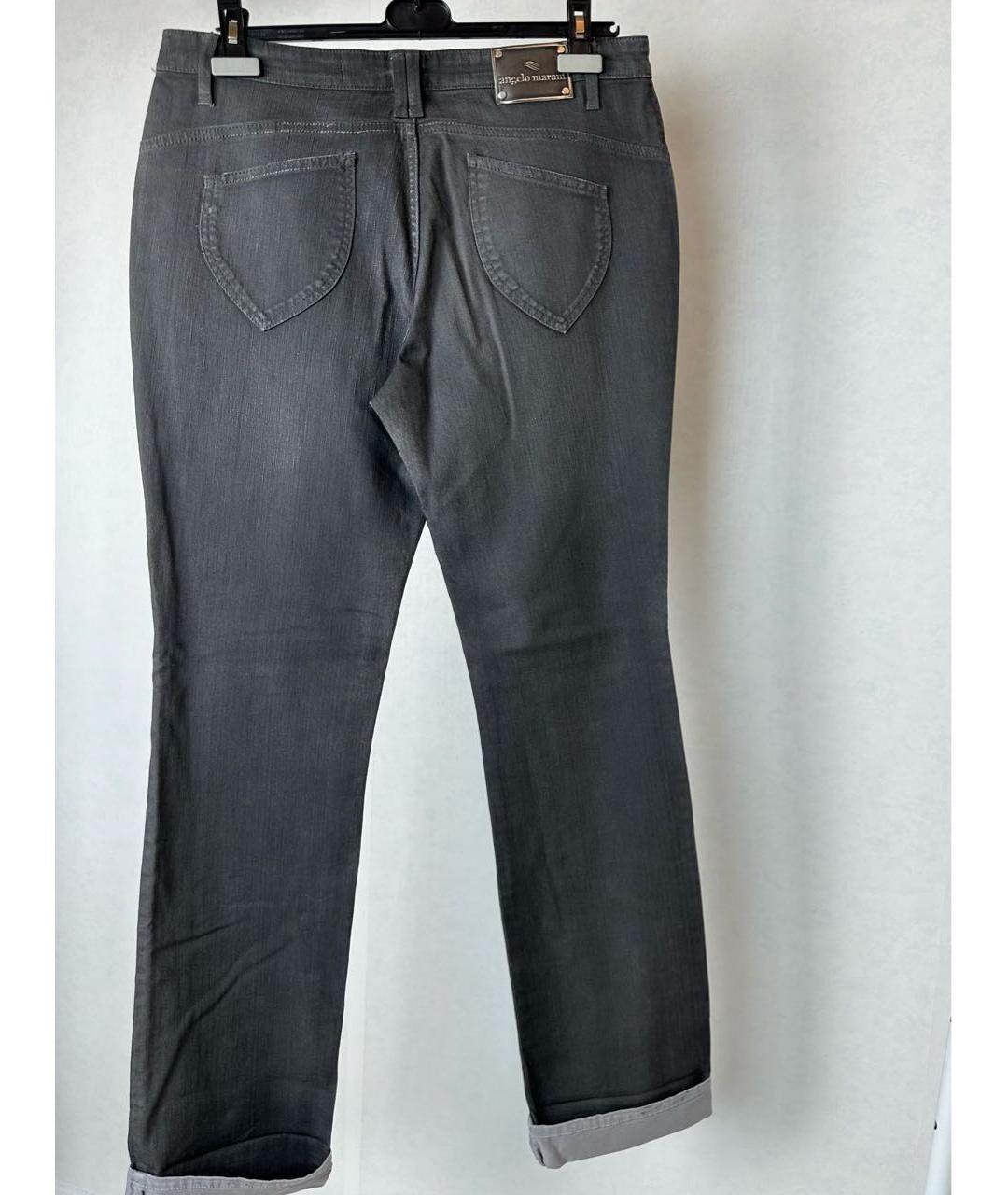 ANGELO MARANI Серые хлопко-эластановые прямые джинсы, фото 2