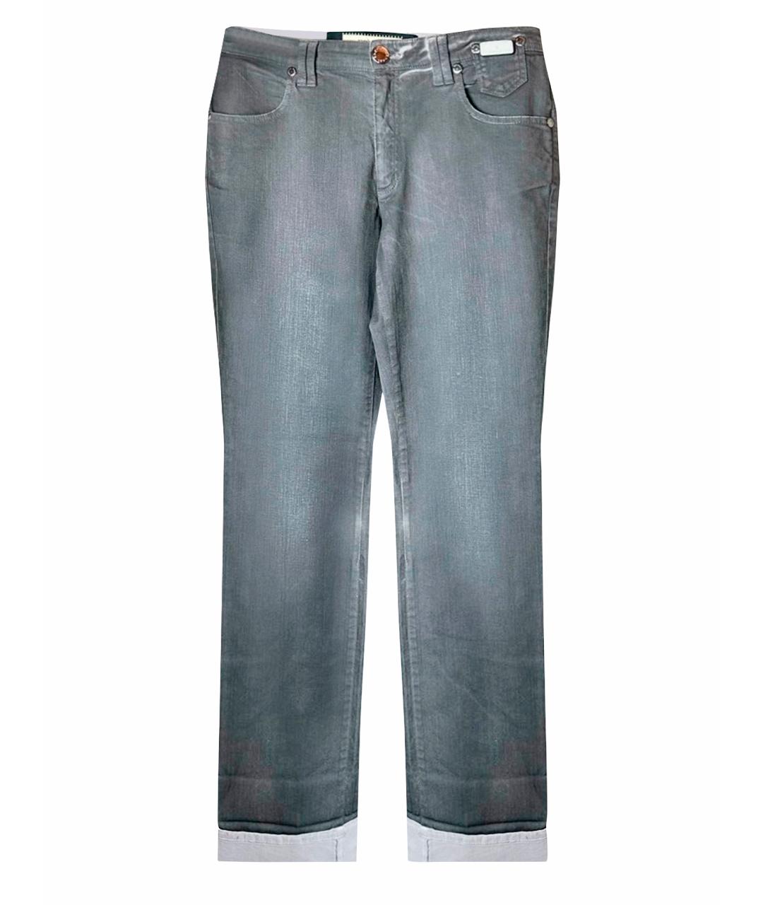 ANGELO MARANI Серые хлопко-эластановые прямые джинсы, фото 1
