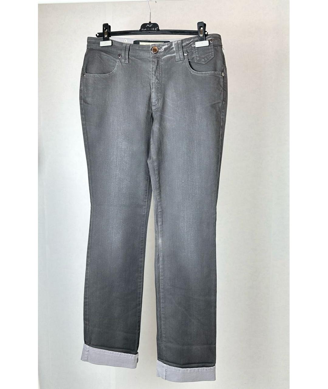 ANGELO MARANI Серые хлопко-эластановые прямые джинсы, фото 7