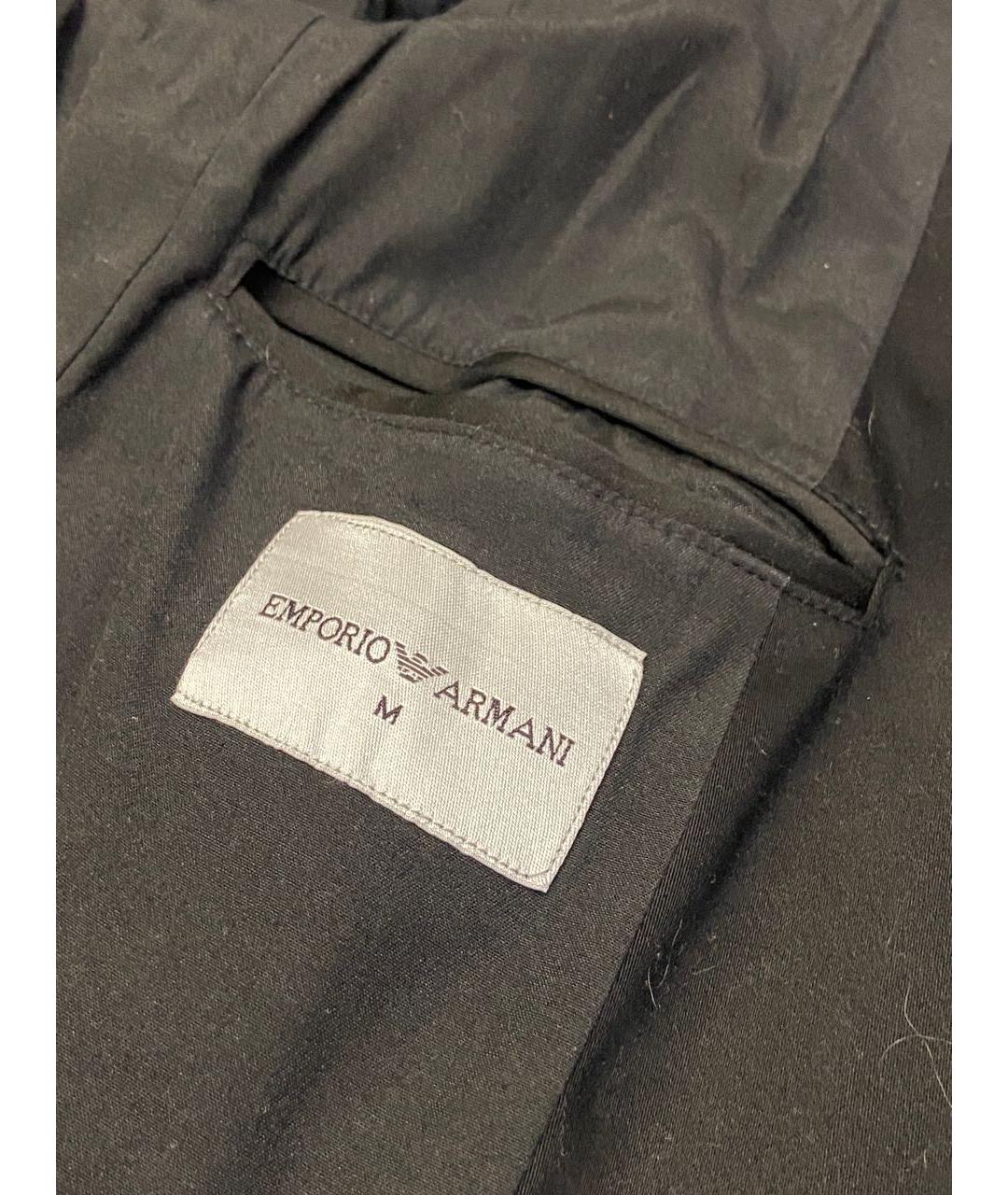 EMPORIO ARMANI Черное полиамидовое пальто, фото 7