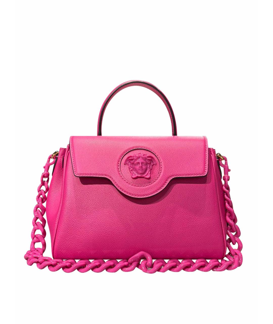 VERSACE Розовая кожаная сумка тоут, фото 1