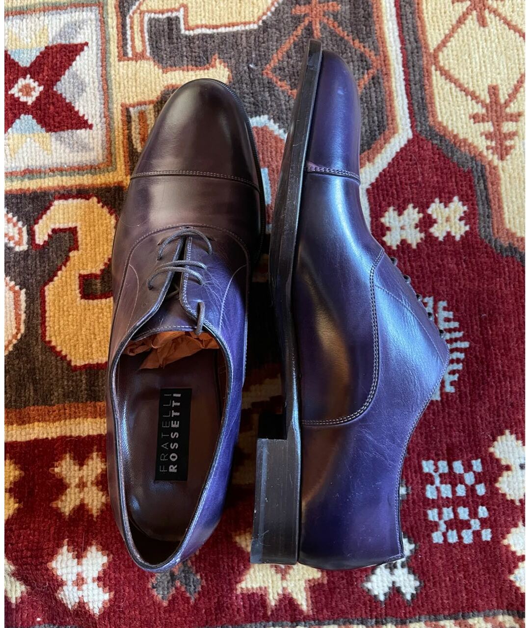 FRATELLI ROSSETTI Фиолетовые кожаные низкие ботинки, фото 5