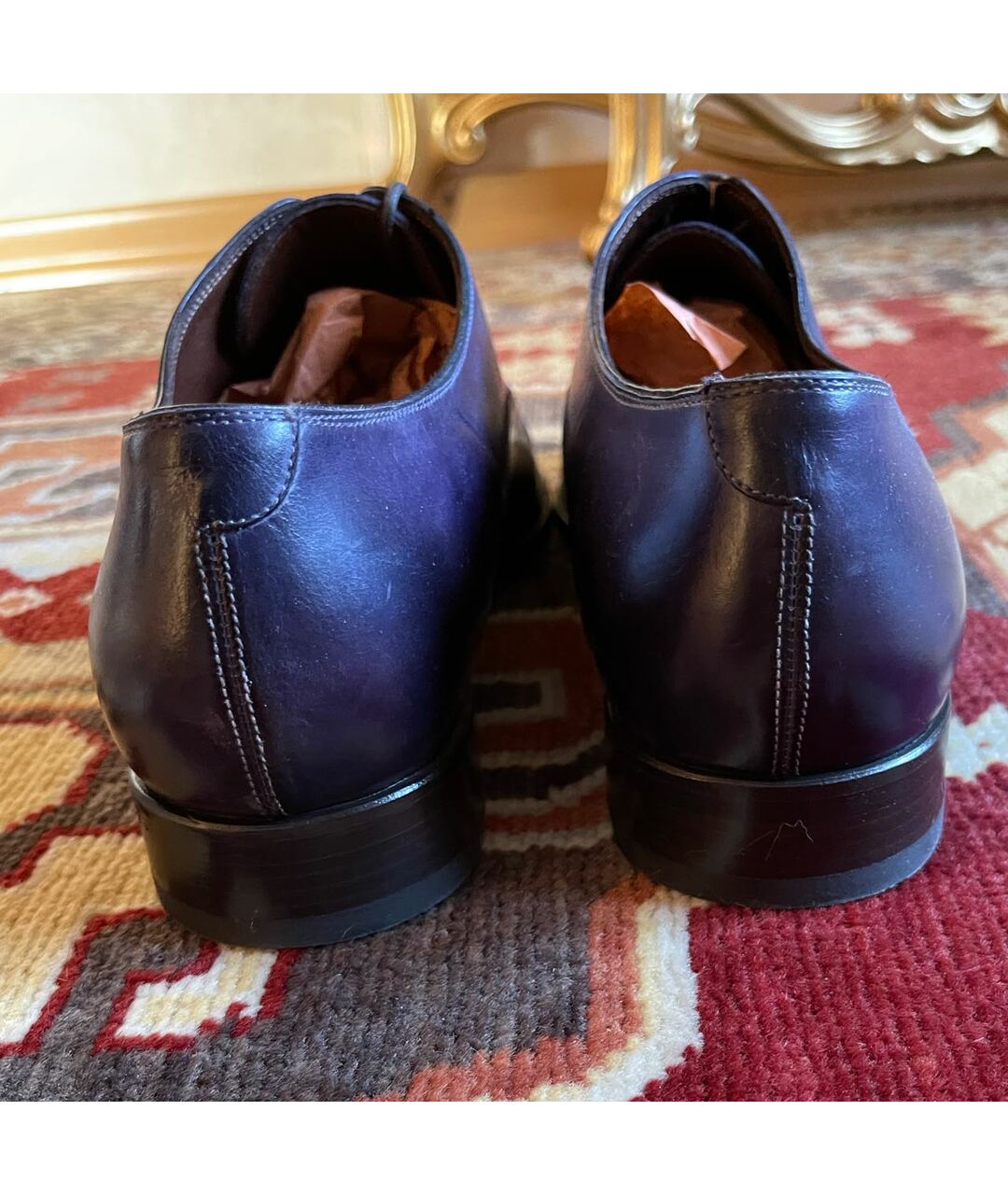 FRATELLI ROSSETTI Фиолетовые кожаные низкие ботинки, фото 4