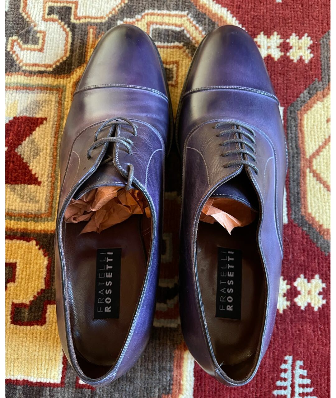 FRATELLI ROSSETTI Фиолетовые кожаные низкие ботинки, фото 3
