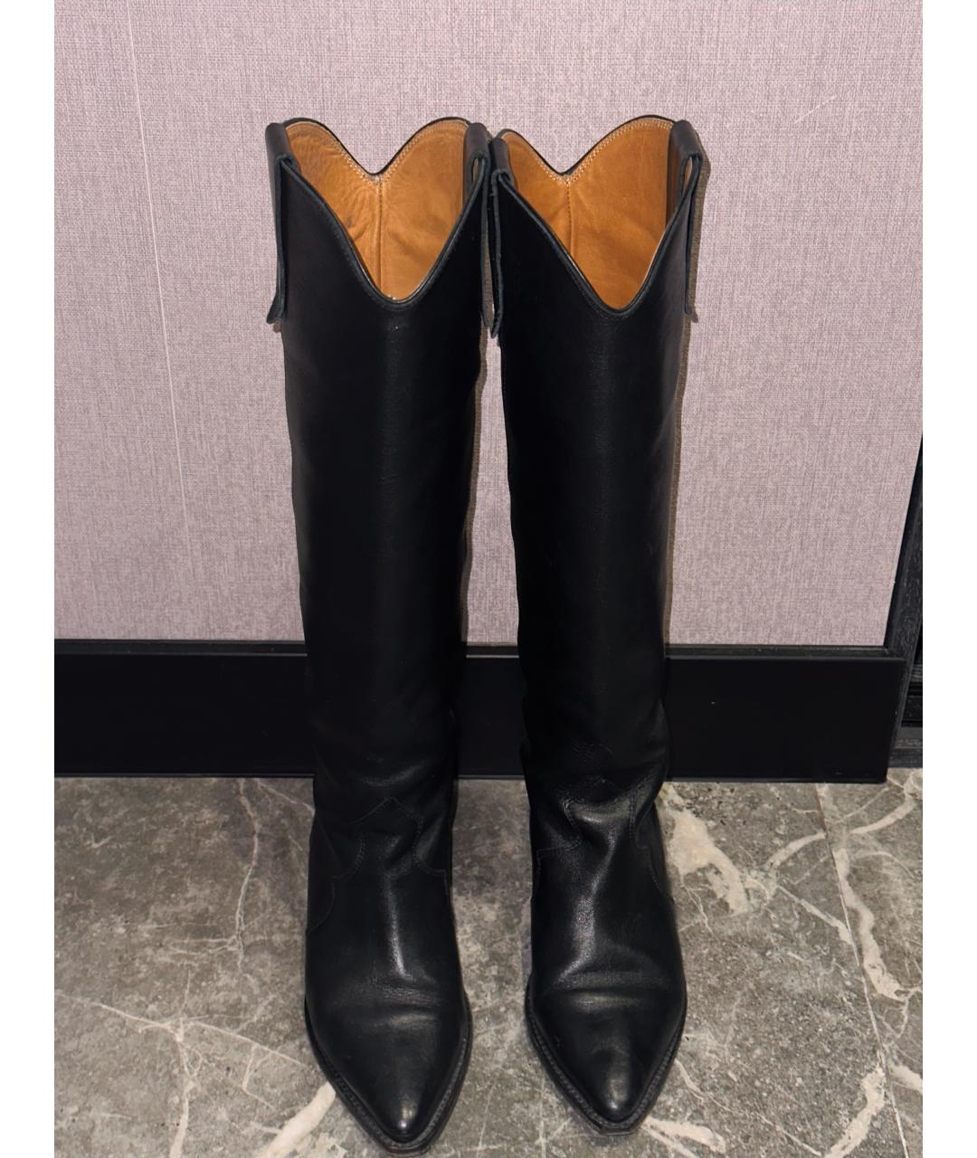 ISABEL MARANT Черные кожаные сапоги, фото 2