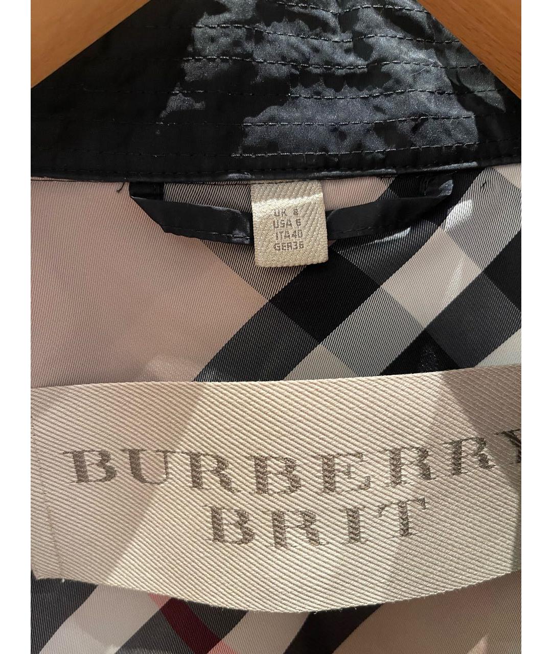 BURBERRY BRIT Черный полиамидовый тренч/плащ, фото 3