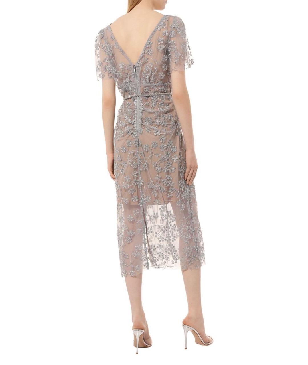 SELF-PORTRAIT Серебряное полиэстеровое вечернее платье, фото 2