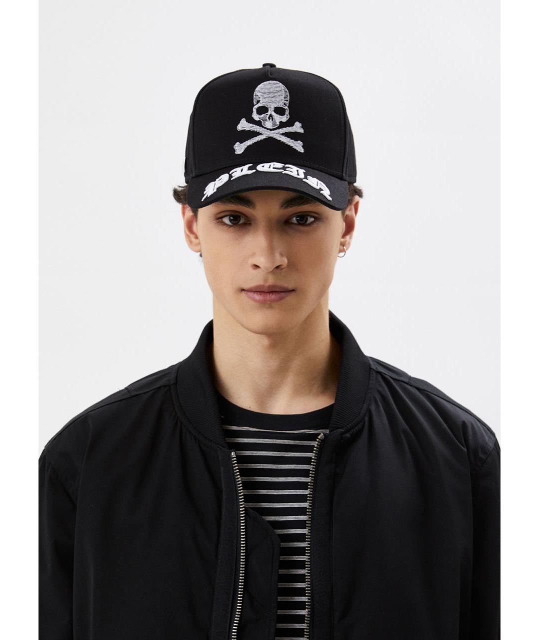 PHILIPP PLEIN Черная хлопковая кепка/бейсболка, фото 7