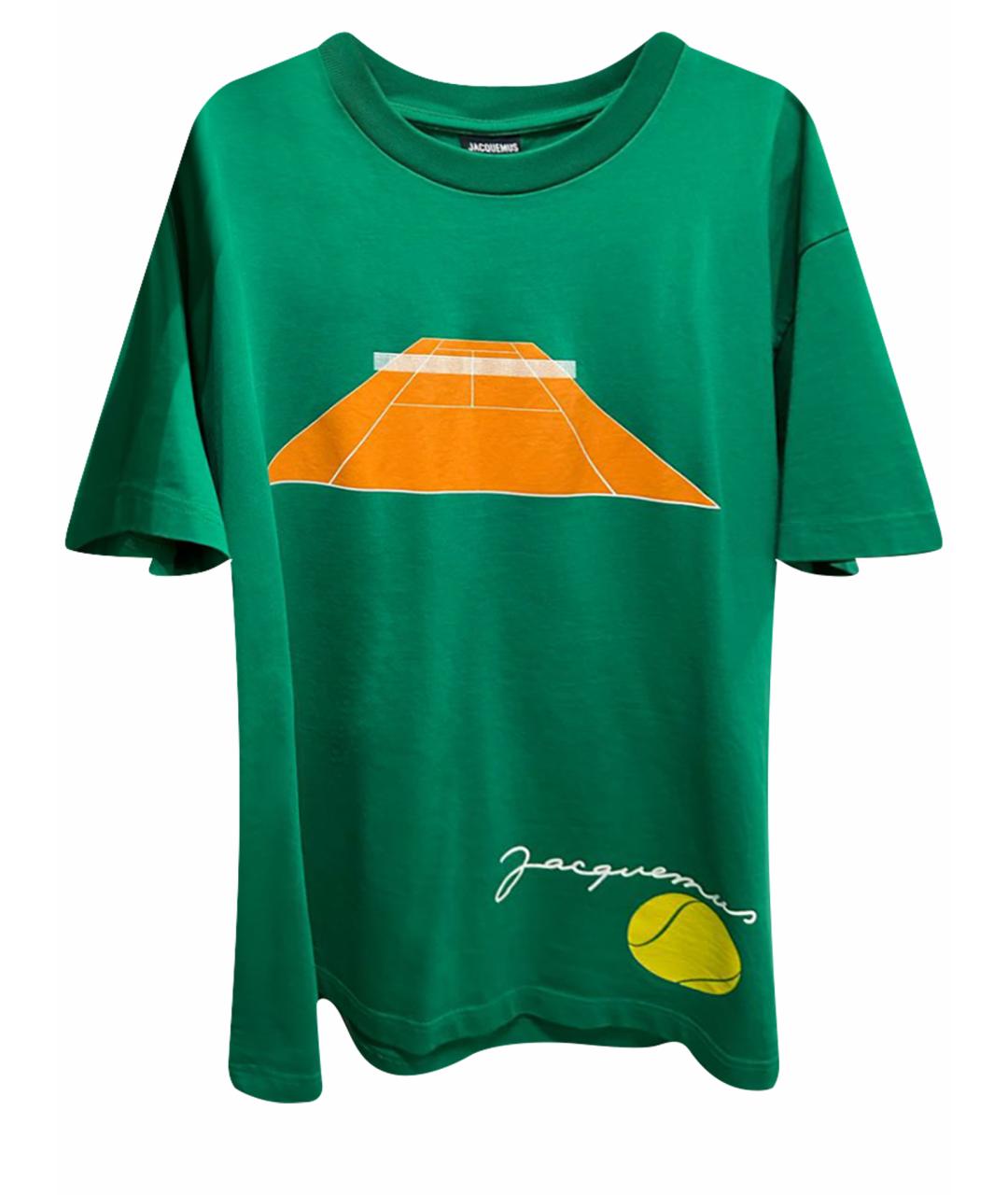 JACQUEMUS Зеленая хлопковая футболка, фото 1