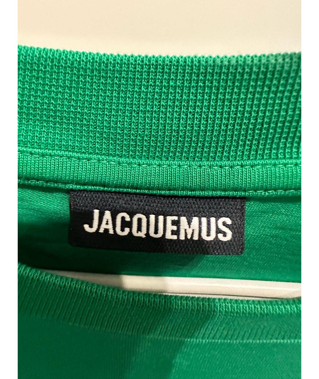 JACQUEMUS Зеленая хлопковая футболка, фото 3